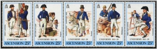 Ascension Island Military Uniform Donkey Rifle Flag Survey Stamp