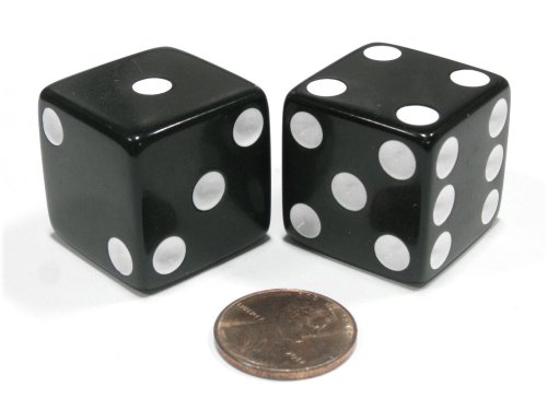 Jumbo Black & White Dice Set