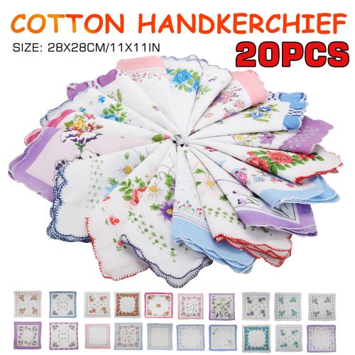 Floral Songbird Cotton Hankies