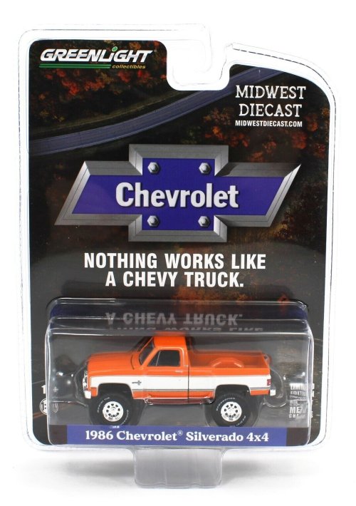1986 Chevrolet Silverado 4x4 Pickup Truck in Orange & White