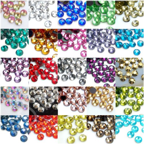 Crystal Fusion Bead Set: 1440pcs of DMC Iron-On Hotfix Rhinestones in Multiple Sizes and