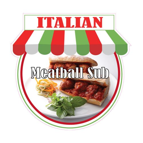 Meatball Sub Decals for Food Trucks and Concessions