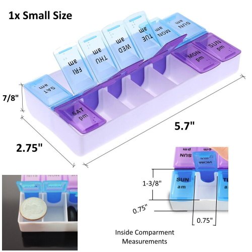 Twice-a-Day Pill Organizer - Small Size