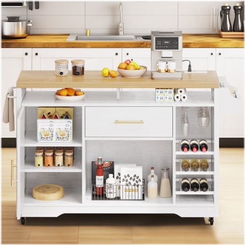 Rustic Rolling Kitchen Island Cart