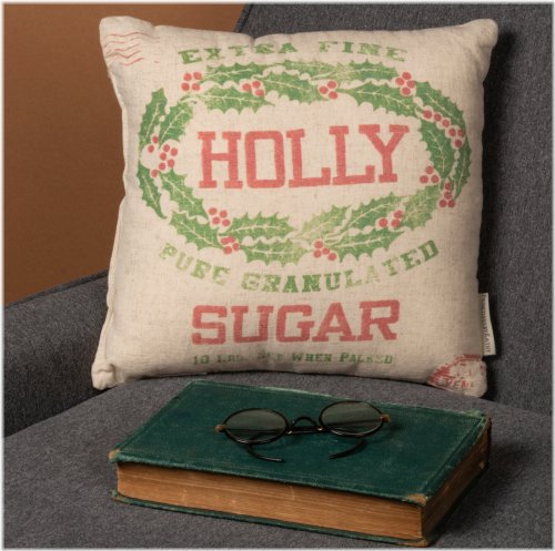Holly Sugar Sack Pillow