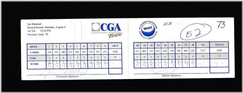 Golf Legends' Dual Autographed Scorecard with COA