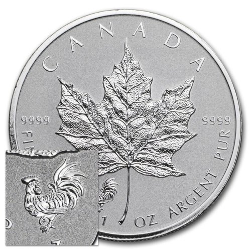 Rooster Privy Silver Maple Leaf Coin