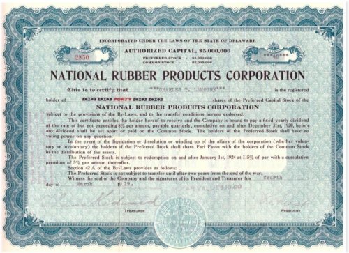 Rubber Heritage Certificate