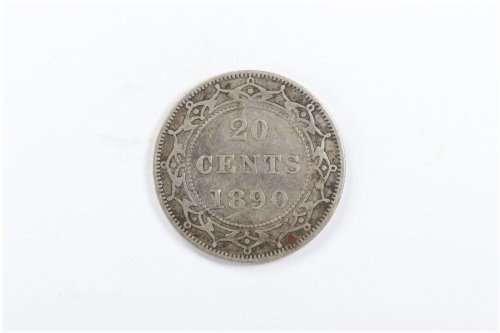 Victorian Silver Twenty Cents from Newfoundland 1890