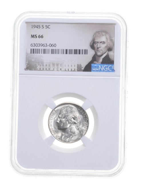 War Silver MS66 Jefferson Nickel Special Label