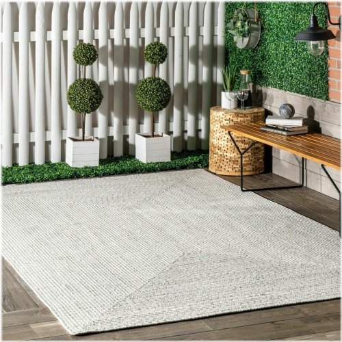 Ivory Braidweave Outdoor Rug by nuLOOM