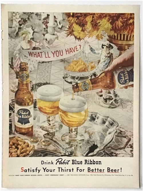 Blue Ribbon Memories: 1952 Pabst Beer Ad