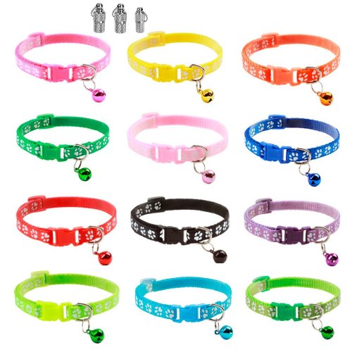 Kitten Safety Collar Set with Reflective Material and Bell