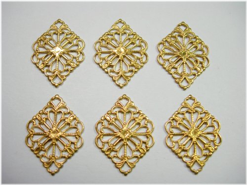 Antique Filigree Brass Earring Drops