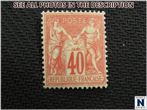 Sage Red 40c Stamp from 1878, Mint No Gum