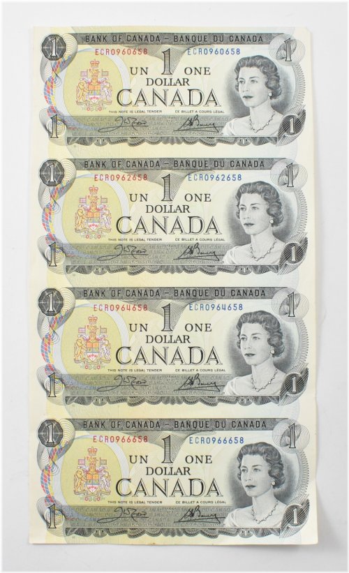 1973 Canada 1 Dollar Uncut Sheet *5354