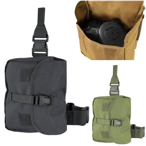 Tactical Gas Mask Carrier Utility Rig with Adjustable Leg Pouch