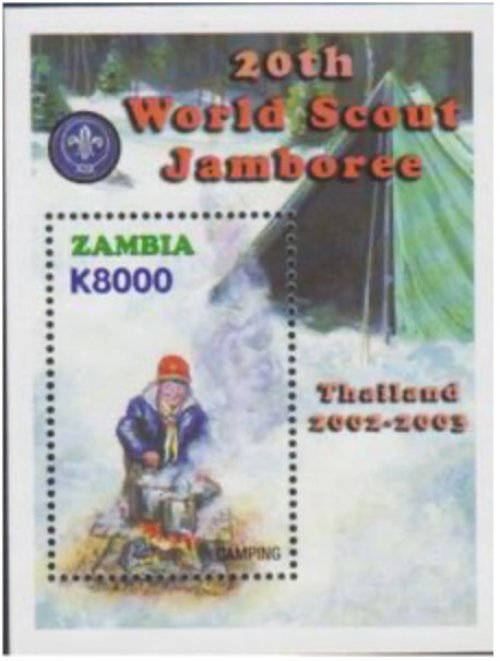 Zambia World Scout Jamboree Camping Stamp (2002)