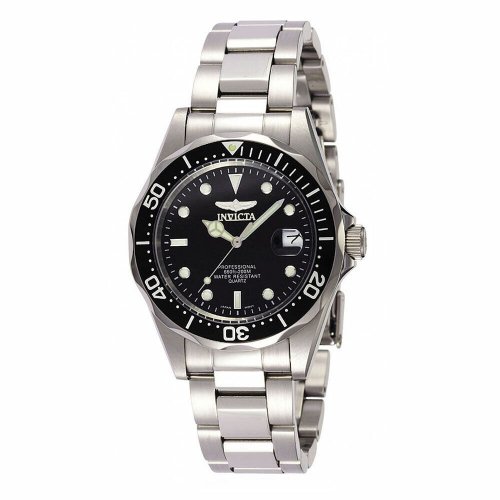 Black Dial Stainless Steel Diver Watch