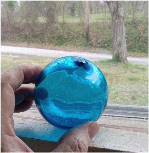 Sapphire Blue Hand Blown Glass Float Ball