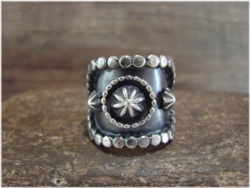 Southwestern Star Drop Silver Ring