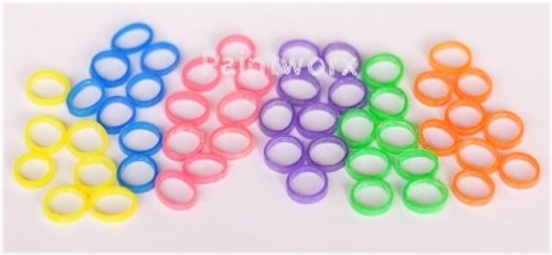 Colorful Leg Rings for Poultry and Quail - Sizes 2 to 6 (100+ count) - Made in USA