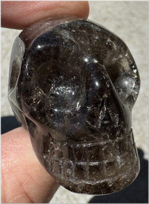 Shadow Quartz Skull with Hematite Essence