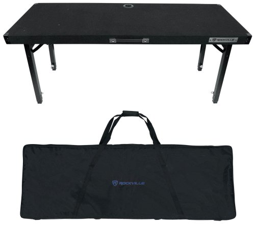 Adjustable Folding DJ Table with Carry Bag - 20" x 60