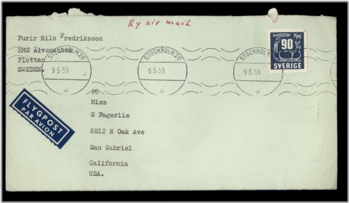 Nautical Journey Stamp from Sweden to USA