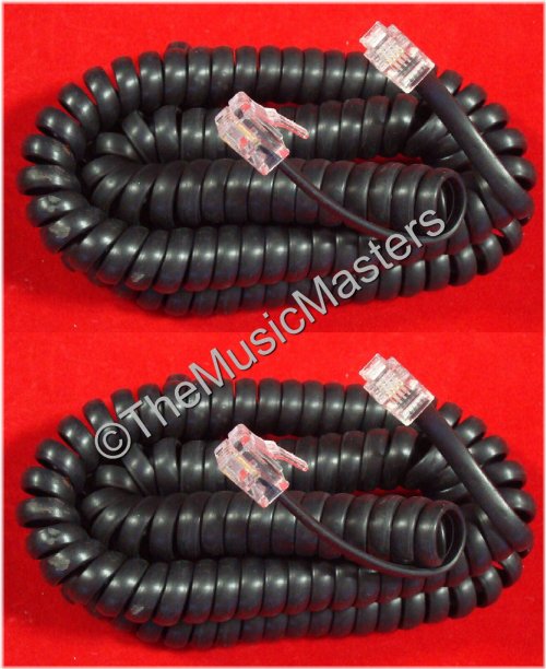 CoilLink 15-Foot Black Telephone Cord