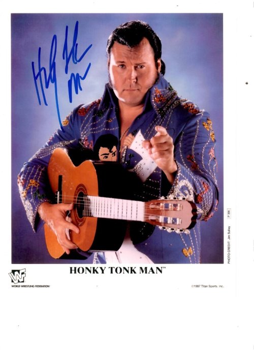 Vintage Wrestling Memorabilia: Honky Tonk Man Autographed 8X10 Photo with COA