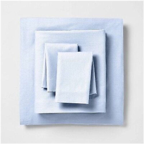 Light Blue Easy Care Queen Sheet Set