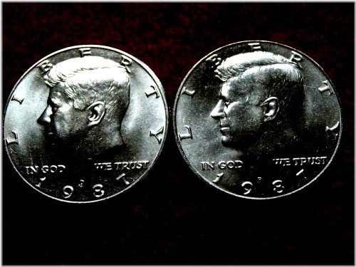 1987 P D Kennedy Uncirculated Clad Half Dollars (2-Coins) Item #68R