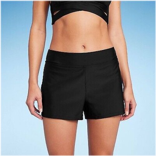 Slimline Black Swim Shorts