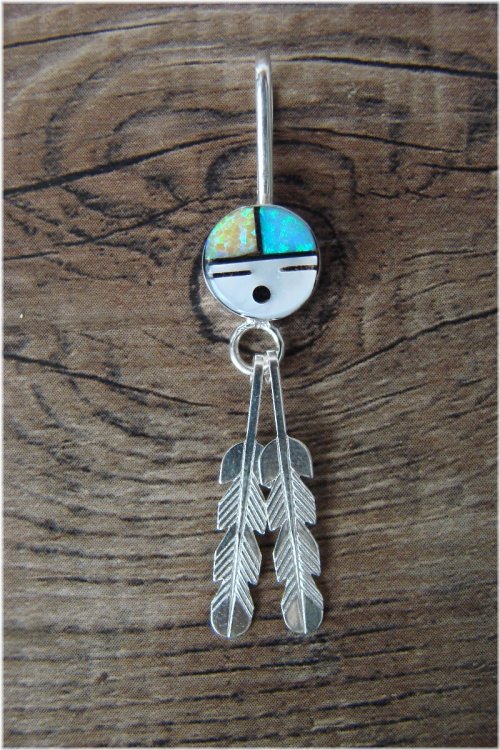 Sunface Feather Pendant by T. Martinez