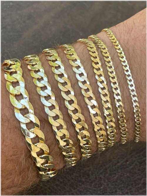 Cuban Link Bracelet in 14k Gold Plated Sterling Silver