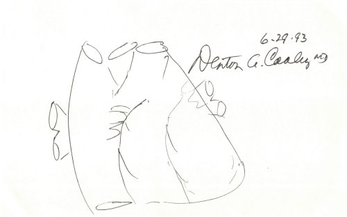 Denton Cooley Heart Surgeon Autographed Sketch