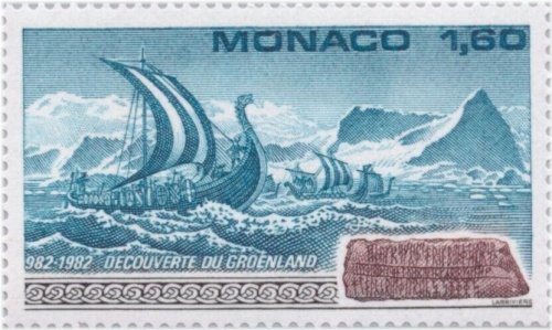 Viking Ship Erik Stamp from Monaco