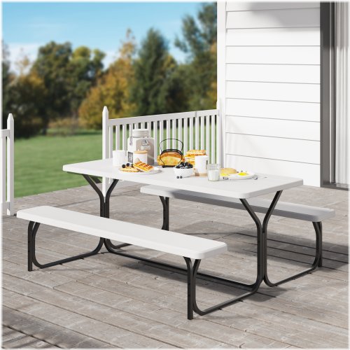 Rustic Picnic Table Set for Outdoor Dining and Relaxing