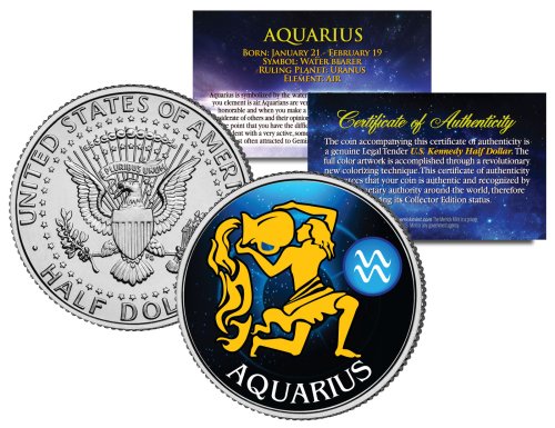 Zodiac Kennedy Half Dollar Coin - Aquarius Edition