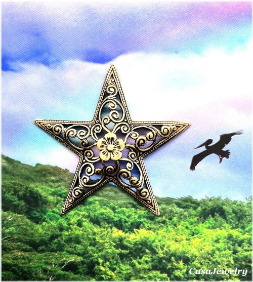Golden Star Filigree Embellishment