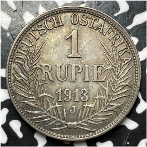 German East Africa 1913-J 1 Rupie Silver Coin