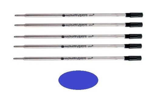 S.T. DUPONT Blue Medium Point Ballpoint Pen Refills - Pack of 5