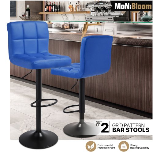 Leather Swivel Pub Chair with Adjustable Height and Back Support