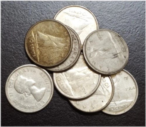 Canadian Silver Dime Collection