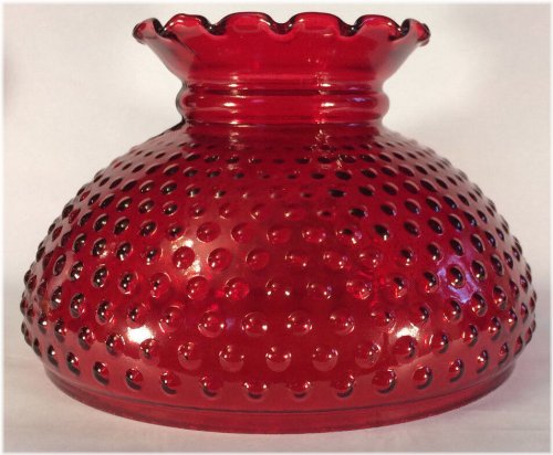 Ruby Red Hobnail Crimp Top Lamp Shade