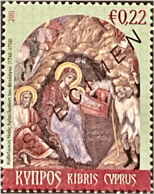 Cyprus Christ Birth Mural Stamp