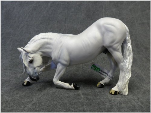 Vincenzo's Bowing Grey Horse Figurine by Brigitte Eberl