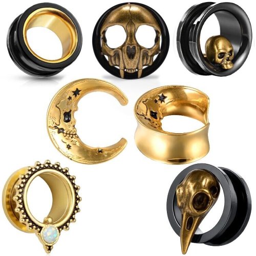 Midnight Luxe Screw Fit Ear Tunnels