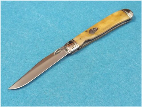 Trapper Linerlock Tobacco Smooth Bone Folding Knife